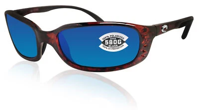 Costa Del Mar Brine Tortoise Frame Blue Mirror 580G Glass Polarized Lens - Image 1 of 4