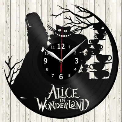 Alice in Wonderland Vinyl Record Wall Clock Decor Handmade 4098 - Image 1 of 4