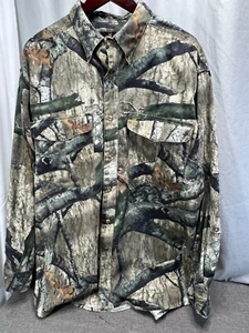 Browning Mossy Oak Hemd Herren XL Treestand Camouflage Chamois Flanell EUC - Bild 1 von 13