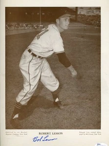 Bob Lemon 1950`s Signed Jsa 10x12 Baseball Mag Premium Authentic Autograph - Picture 1 of 1