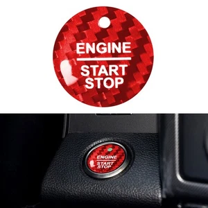 Red Carbon Fiber Keyless Engine Push Button Sticker For Ford F-150 Raptor - Picture 1 of 8