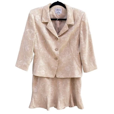 Коллекции для Le костюм кремовый парчи цветочный саржи 2 шт юбка костюм размер 8 - Изображение 1 из 4