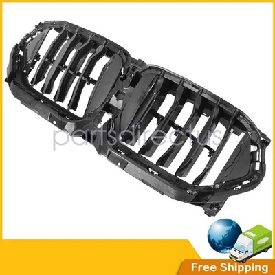 Gloss Black Front Radiator Grille Active Air Shutter For BMW X6 G06 2020-2024 - Image 1 of 4