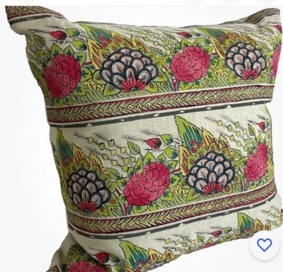John Robshaw~Painted Ganika Patterned~Throw Pillow~Linen/cotton~MSRP $279~NWT~ - Image 1 of 4