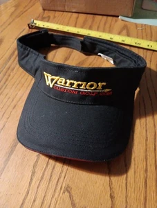 Warrior Custom Golf Sun Visor. Black With Yellow Warrior Red Lettering Logo - Picture 1 of 5
