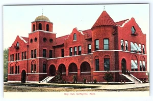 Coffeyville Kansas City Hall 1900s Postcard D557 - Picture 1 of 2