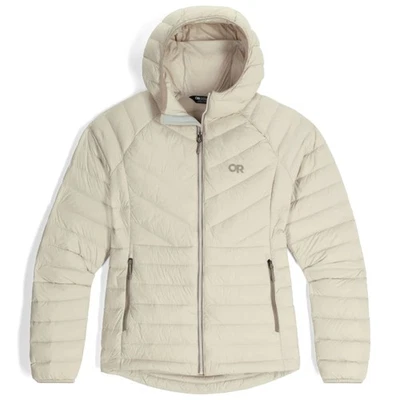 Outdoor Research Transcendent Down Hoodie Mujer Chaqueta de Invierno, Oyster, Pequeña Foto 1 de 4