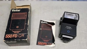 VIVITAR Tiristor 550 FD Flash Pentax Canon AE-1 Minolta Olympus Probado con Bates - Imagen 1 de 15
