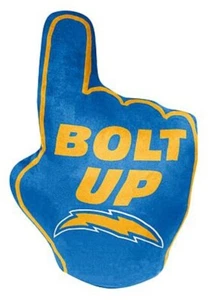 Los Angeles Chargers New NFL Northwest #1 Bolt Up Blue Finger Pillow Era Cushion - Picture 1 of 3