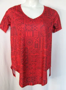 Hawaii’s Finest Womens Large T Shirt Red Hawaiian Aloha Abstract Island Art NWT - Picture 1 of 12