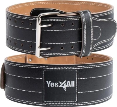 Cinturón de levantamiento de pesas Yes4All 100% cuero genuino | Premium Medio, Medio  Foto 1 de 4