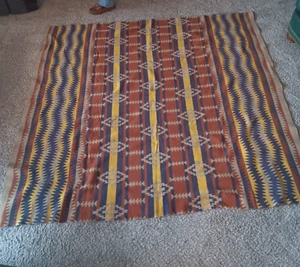 Vintage WOLLE CAMP TRADE DECKE BEACON-PENDLETON "STYLE" WOLLE 76x76 WENDEBAR EXC - Bild 1 von 6
