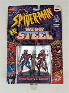 NEW X-Men Steel Mutants Spider-Man vs. Carnage Figures 1994 Toy Biz NOS