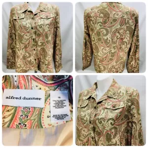ALFRED DUNNER Women's Size 16 Paisley Print Soft Feel LIGHTWEIGHT JACKET F3 - Picture 1 of 9