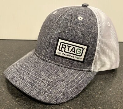 RTAG Real Tractors Are Green gray white Snapback logo Hat Cap John Deere NEW - Image 1 of 4