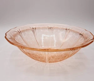 Jeanette Depression Glas Rosa Kirschblüte RUNDE SERVIERSCHALE - Bild 1 von 4