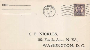 555 3c Abraham Lincoln tied by unofficial Richmond,  VA [93920] - Picture 1 of 1