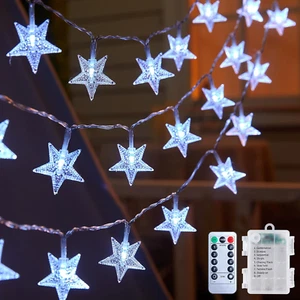 Enchanting 17ft Battery Operated Star String Lights with 8 Lighting Modes - Picture 1 of 12
