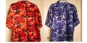 NWT MOTORCYCLE MX RACING HAWAIIAN SHIRT choice RED or BLUE sz M or 2XL - Picture 1 of 2