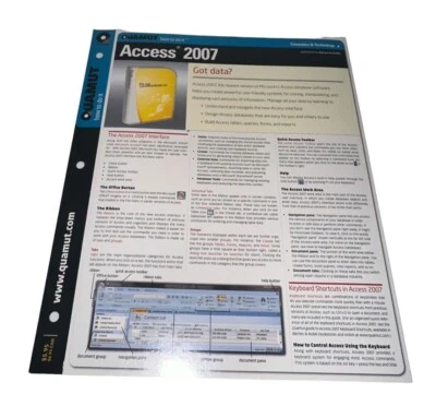 Quamut Access 2007 Reference Fold Out Guide Computers IT Tech - Image 1 of 4