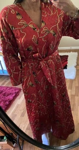 Vintage Mary McFadden Quilted Satin Red Gold Tassel Medium Ex Condition - Picture 1 of 8