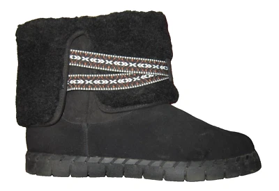 Mukluks 9.5 Botas Botines Zapatos Piel Sintética Forrado Gamuza Negro Convertible Usado Una Vez Foto 1 de 4