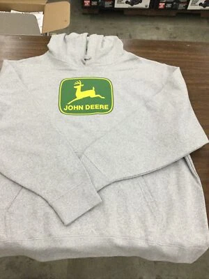 NUEVO CON ETIQUETAS Sudadera con Capucha John Deere Gris Logo Verde y Amarillo Talla XL Extra Grande Foto 1 de 3