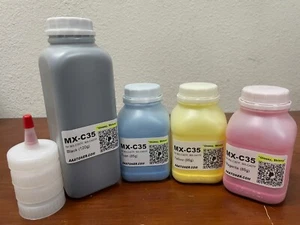 (120g/85g) 4 Toner Refill for Sharp MX-C357F, MX-C407P (MX-C35, MXC35) - Picture 1 of 10