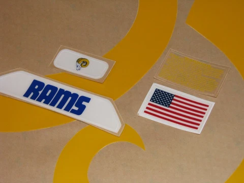 LOS ANGELES RAMS Yellow Football Helmet Decal Set FULL Size 3M 20MIL Cover