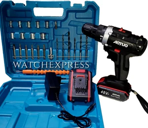 Trapano avvitatore doppia batteria A litio 48V 5ah valigia CON 24 accessori NEW - Foto 1 di 7