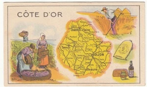 CÔTE-D'OR DÉPARTEMENT GÉOGRAPHIE FRANCE IMAGE CARD 1920'S 2 - Picture 1 of 2