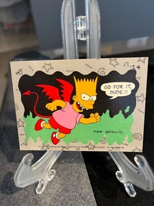  Tarjeta adhesiva 1990 Topps Simpson Bart Bart Devil #14 - Imagen 1 de 2