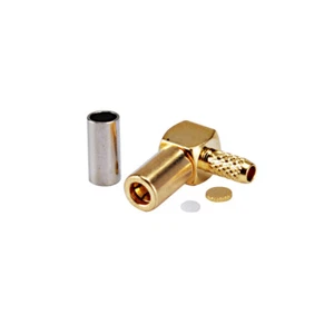 5x SSMB female pin right angle 90Deg crimp RG174 RG316 cable RF connector Solder - Picture 1 of 4