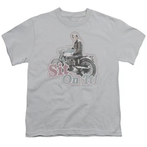 Happy Days Kids T-Shirt Fonzie Sit on It Silver Tee - Picture 1 of 1