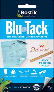 Bostik Blu Tack 75 g 1 pack Blue/Gray Re-usable Adhesive Non-toxic-Au - Picture 1 of 4