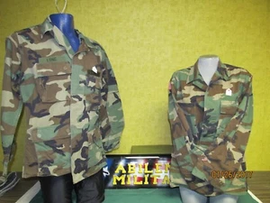US ARMY BDU WOODLAND SHIRT TOP RIPSTOP HOT WEATHER USED XSM - LARGE - Picture 1 of 8