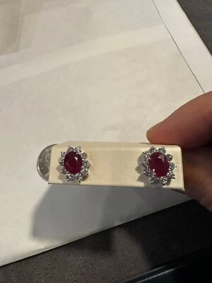 Pendientes Rubí y Diamantes SI/H Foto 1 de 4