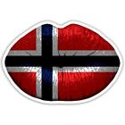 Gift Sticker : Lips Norwegian Flag Norway Expat Country For Her Woman Feminine