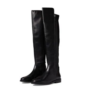 Cole Haan Womens 6.5 B Black Leather Chase Zip Up Over The Knee Boots NIB FM4 - Picture 1 of 6