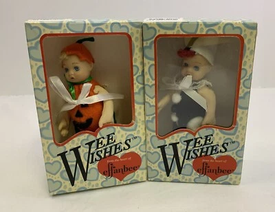 Effanbee Baby Dolls Wee Wishes Vinyl Pumpkin & Pierrot Clown w/ Box  5” - Image 1 of 4
