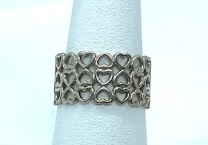 Tiffany & Co. Paloma Picasso 3 Row Heart Ring, Sterling Silver, Size 7 - Picture 1 of 4