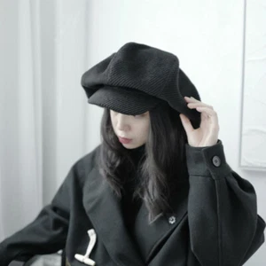 Dama Sombrero Gorra Boina Algodón Newsboy Gatsby Plano De Gran Tamaño Gótico Informal Negro Elegante - Imagen 1 de 10