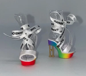 Rainbow High Art of Fashion Jett Dawson Doll Shoes Ribbon Tie Platform Heels - Picture 1 of 5