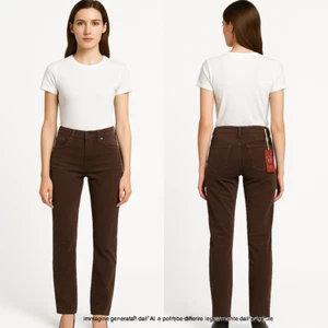 Jaggy Pantalone Donna Testa Di Moro Dritto Straight It 38 W 24 Xs Extra Small - Imagen 1 de 13