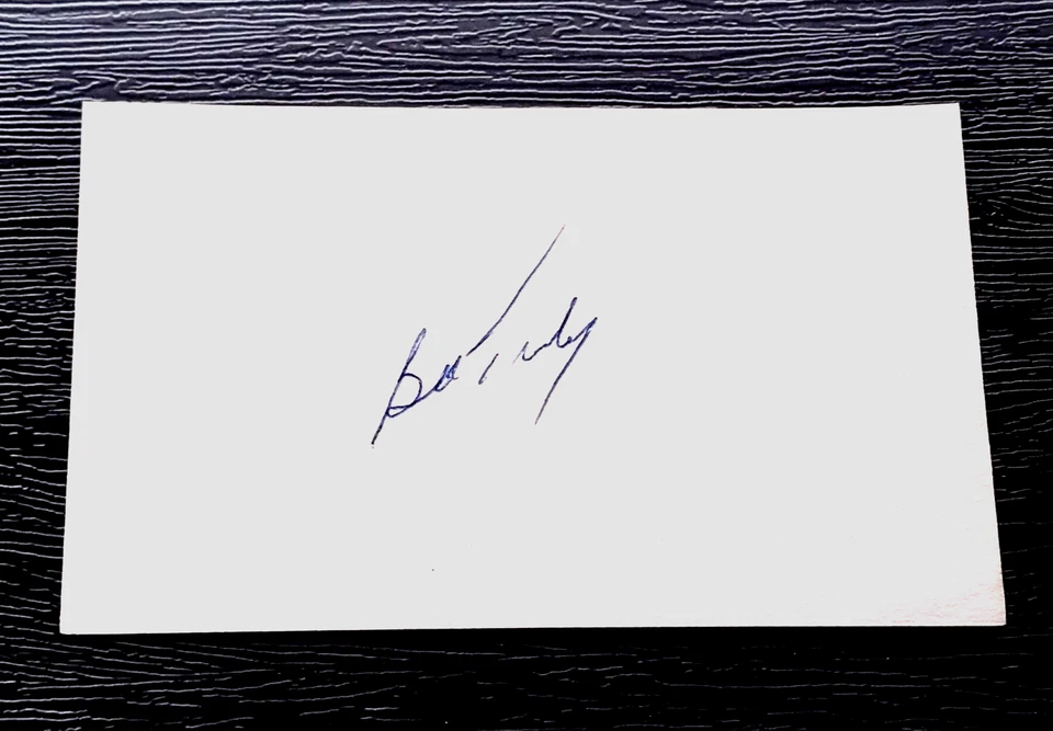 BOB TURLEY NEW YORK YANKEES SIGNED AUTOGRAPHED INDEX CARD 3x5 JSA AUCTION LOA - Image 1 of 2