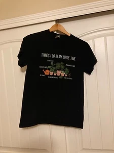 Gardening Plants Graphic T Shirt Size Small Gildan Tag Black Short Sleeve - Picture 1 of 3