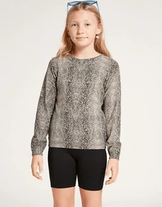 VOLCOM Sweater Girls Youth Sz XS (5-6) Over N Out Animal Print Crewneck NWT - Picture 1 of 16