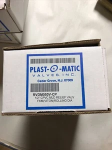 PLAST-O-MATIC RVDM050V-CP 1/2" CPVC Molded Relief Valve 36-120PSI, Viton Seals - Picture 1 of 3