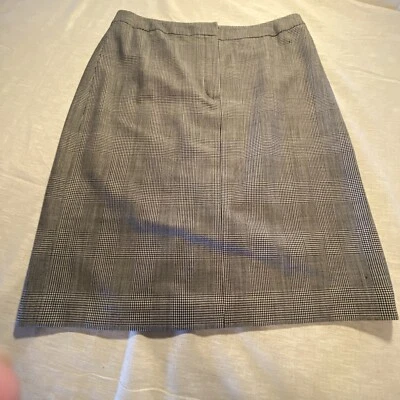 Falda Brooks Bros 346, 12, lana, cuadros negros/blancos Foto 1 de 4