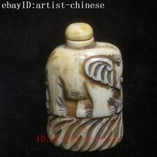 Collection Ornaments Asian Chinese old Hand Carved lovely Elephant Snuff Bottles